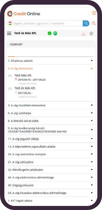 Business information on mobile