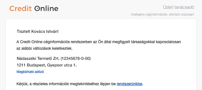 Notification Credit Online